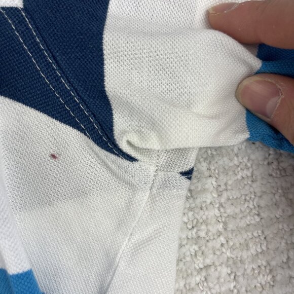 Paul & Shark Mens Sz L Blue Stripped Polo Ocean Team Royal Club *Stained Read* - Picture 9 of 16